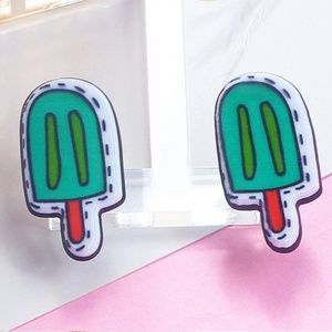 Cartoon Popsicle Resin Stud Earrings Large